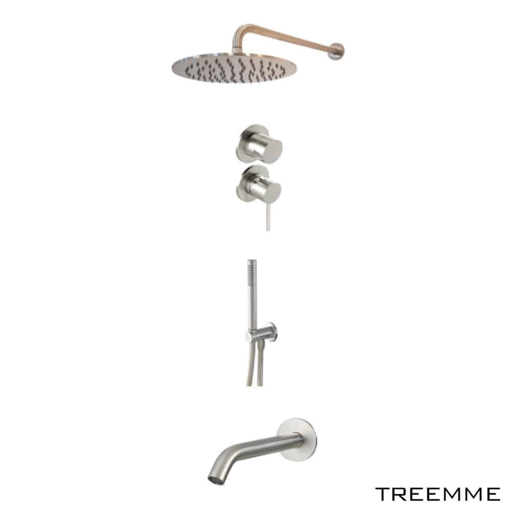 [TREEMME] 40mm 13C3-IS SET A(3ways) 사틴니켈 매립 해바라기 샤워욕조수전