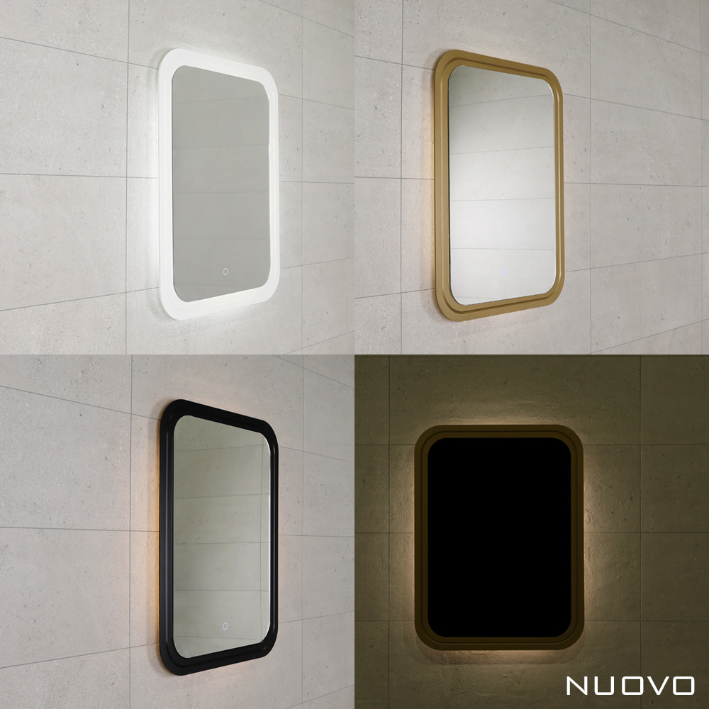 [누오보] 아크 원라인 라운드 사각 LED 간접조명 거울 600