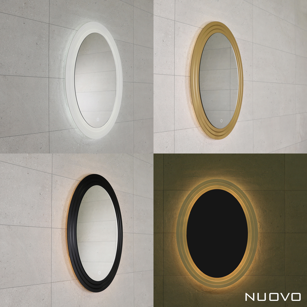 [누오보] 아크 투라인 정타원 LED 간접조명 거울 600