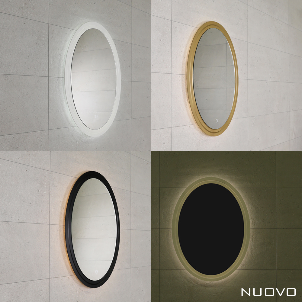 [누오보] 아크 원라인 정타원 LED 간접조명 거울 600