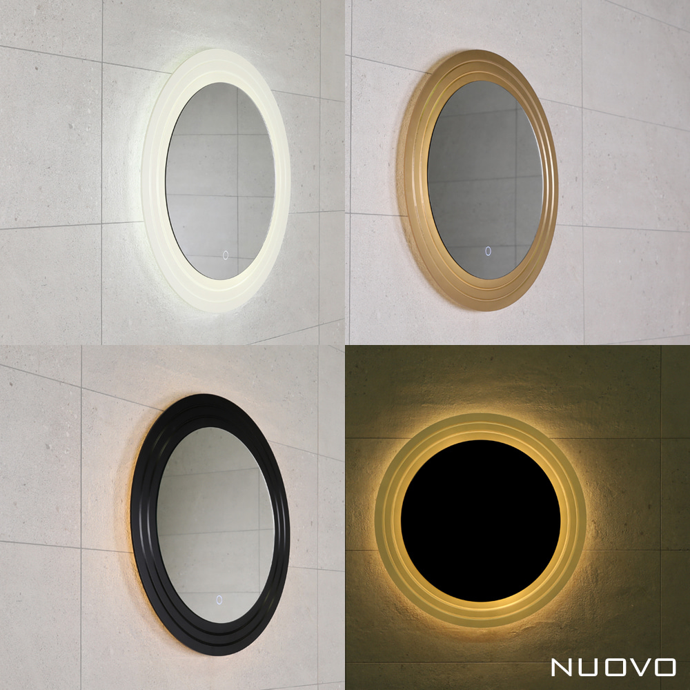 [누오보] 아크 투라인 원형 LED 간접조명 거울 600