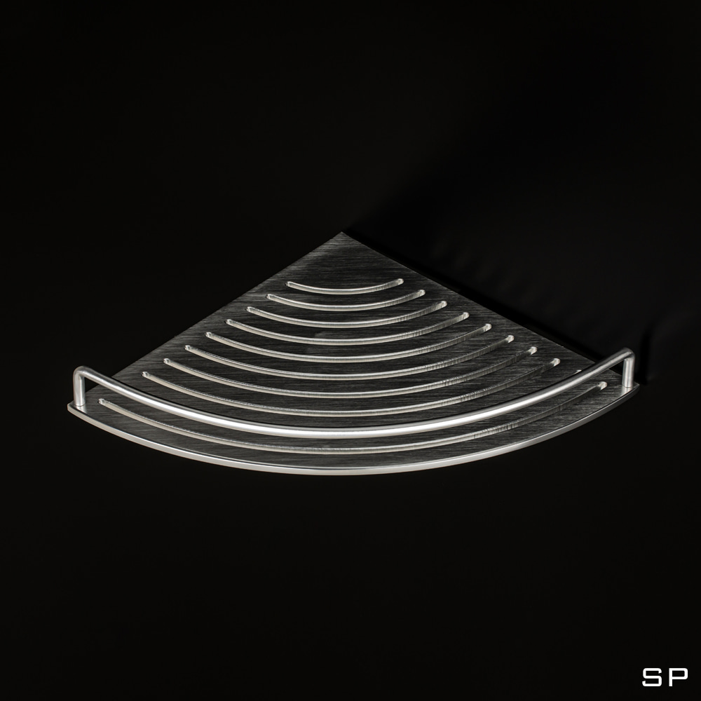 [누오보] SP-아이콘2525 사틴 니켈 망사 코너 선반