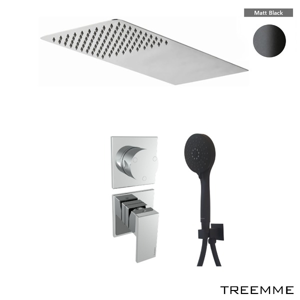 [TREEMME] Q30_4BC2-NN SET D (2 WAYS) 매트블랙 천장 매립 해바라기 샤워수전
